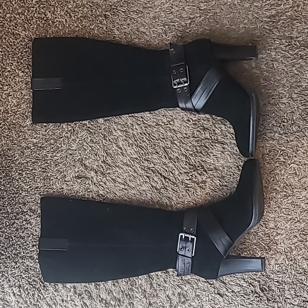 Chaps Candence Black Suede Leather Boots - Picture 3 of 10